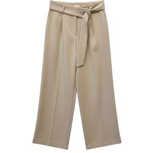 Dynamite Cropped Trousers High Rise Wide Leg Pants Tan Beige XS NWT